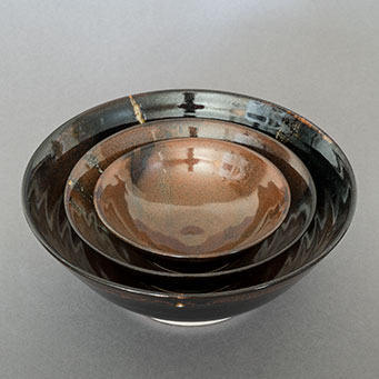 SIENNA – nest of three bowls: desssert bowl (11.5cm), soup bowl (15cm), pasta bowl (19cm)