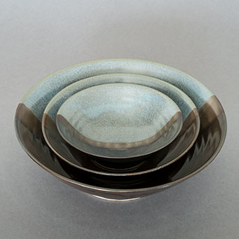 AURORA – nest of three bowls: dessert bowl (11.5cm), soup (15cm), pasta bowl (19cm)